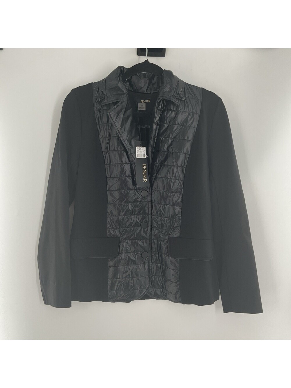 Renuar Women’s Newest Tags Size Small Black Jacket With Snaps And Hood 004